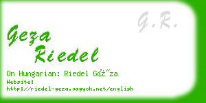 geza riedel business card